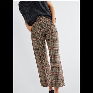Free People Shape Up Trouser Plaid EUC Size 6 Original Combo